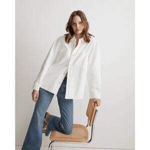 Madewell Jacket Womens L Denim Chore Shacket‎ Button Up Cotton Oversized NL230